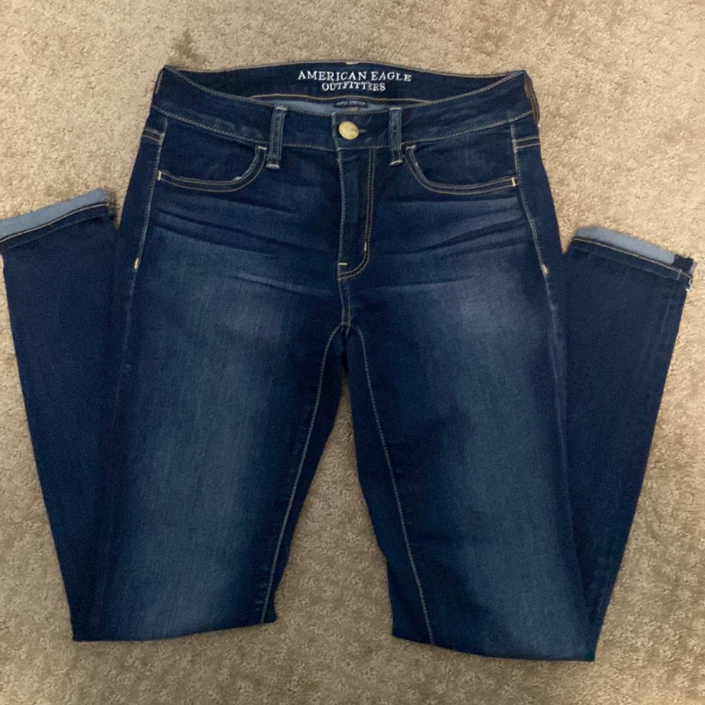 American Eagle Dark Blue Jegging (Size 4)